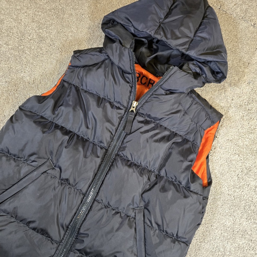 Abercrombie & Fitch Black Full Zip Goose Down Puff Hooded Vest Medium Pockets